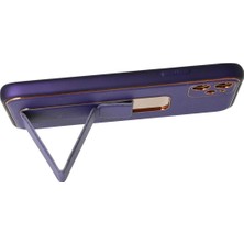 Starseven Newface Iphone 12 Kılıf Coco Deri Standlı Kapak - Mor