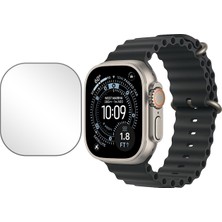 Microcase Apple Watch Ultra 3 Için Tam Kaplayan Kavisli Ekran Koruyucu 3D Pet Film - Siyah AL3385