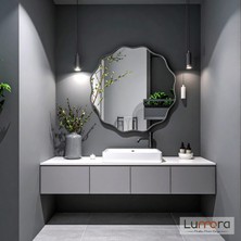 Lumora Mirror Design Envara Modern Antrasit Boyalı Mdf Çerçeveli Dekoratif Ayna