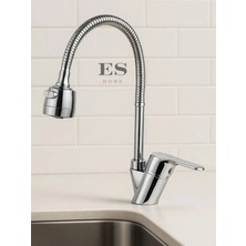 360 Derece Dönebilir - Bükülebilir Hareketli Borulu Mutfak Eviye Bataryası Lavabo Musluğu