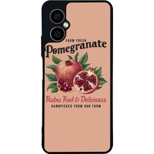 Scaleta Case Omix X3 Uyumlu Nar Tasarımlı Glossy Mat Siyah Silikon Telefon Kılıfı