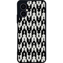 Scaleta Case Omix X5 Uyumlu Satranç Tasarımlı Glossy Mat Siyah Silikon Telefon Kılıfı