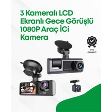 İlk El Grup Ieg™ 2.0” LCD Ekranlı, Döngüsel Kayıt Özellikli Üç Kameralı Oto Kamera