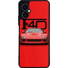 Scaleta Case Omix X3 Uyumlu Ferrari Tasarımlı Glossy Mat Siyah Silikon Telefon Kılıfı