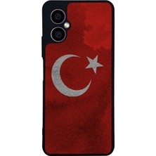 Scaleta Case Omix X3 Uyumlu Türk Bayrağı Tasarımlı Glossy Mat Siyah Silikon Telefon Kılıfı