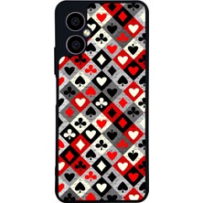 Scaleta Case Omix X3 Uyumlu Iskambil Kağıdı Tasarımlı Glossy Mat Siyah Silikon Telefon Kılıfı