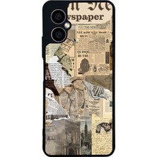 Scaleta Case Omix X5 Uyumlu Gazete Tasarımlı Glossy Mat Siyah Silikon Telefon Kılıfı
