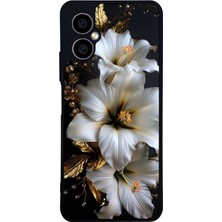 Scaleta Case Omix X3 Uyumlu Yaldız Çiçek Tasarımlı Glossy Mat Siyah Silikon Telefon Kılıfı