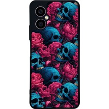 Scaleta Case Omix X3 Uyumlu Kafatası Tasarımlı Glossy Mat Siyah Silikon Telefon Kılıfı