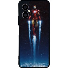 Scaleta Case Omix X5 Uyumlu Iron Man Tasarımlı Glossy Mat Siyah Silikon Telefon Kılıfı