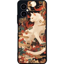 Scaleta Case Omix X5 Uyumlu  Kedi Tasarımlı Glossy Mat Siyah Silikon Telefon Kılıfı