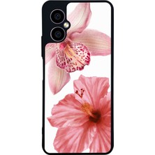Scaleta Case Omix X5 Uyumlu Solo Çiçek Tasarımlı Glossy Mat Siyah Silikon Telefon Kılıfı