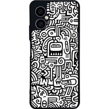 Scaleta Case Omix X5 Uyumlu Vintage Tasarımlı Glossy Mat Siyah Silikon Telefon Kılıfı