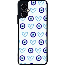 Scaleta Case Omix X5 Uyumlu Nazar Tasarımlı Glossy Mat Siyah Silikon Telefon Kılıfı