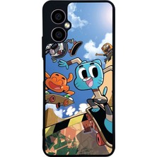 Scaleta Case Omix X3 Uyumlu Çizgi Film Karakteri Tasarımlı Glossy Mat Siyah Silikon Telefon Kılıfı