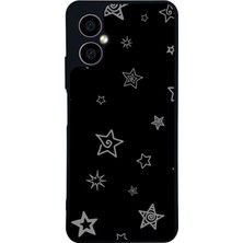 Scaleta Case Omix X5 Uyumlu Yıldız Tasarımlı Glossy Mat Siyah Silikon Telefon Kılıfı