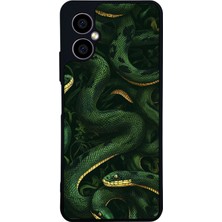 Scaleta Case Omix X3 Uyumlu Yılan Tasarımlı Glossy Mat Siyah Silikon Telefon Kılıfı