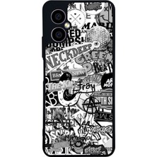 Scaleta Case Omix X3 Uyumlu Grafiti Tasarımlı Glossy Mat Siyah Silikon Telefon Kılıfı