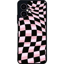 Scaleta Case Omix X5 Uyumlu Dama Desenli Tasarımlı Glossy Mat Siyah Silikon Telefon Kılıfı