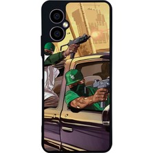 Scaleta Case Omix X5 Uyumlu Gta Tasarımlı Glossy Mat Siyah Silikon Telefon Kılıfı