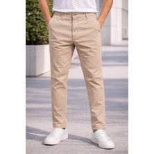 İnce Moda Giyim Erkek Slim Fit Chino Kemerli Klasik Kumaş Pantolon