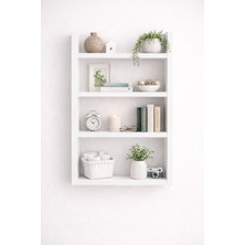 Mobilyacın 4'lü Duvar Rafı-Mutfak-Çok Amaçlı Raf-Beyaz 60X50X10