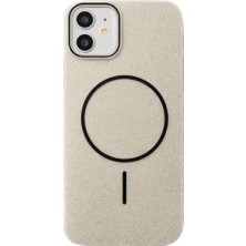 Fenza iPhone 12 Uyumlu Telefon Kılıfı Magsafe Wireless Şarj Özellikli Simli Lüks Silikon Kılıf