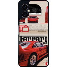 Scaleta Case Omix X5 Uyumlu Ferrari Tasarımlı Glossy Mat Siyah Silikon Telefon Kılıfı