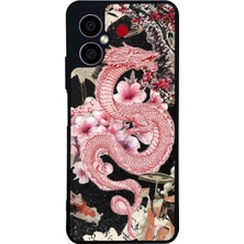 Scaleta Case Omix X5 Uyumlu Ejderha Tasarımlı Glossy Mat Siyah Silikon Telefon Kılıfı