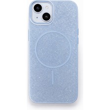 Fenza iPhone 14 Uyumlu Telefon Kılıfı Magsafe Wireless Şarj Özellikli Simli Lüks Silikon Kılıf