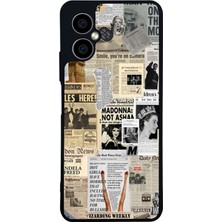 Scaleta Case Omix X3 Uyumlu Gazete Tasarımlı Glossy Mat Siyah Silikon Telefon Kılıfı