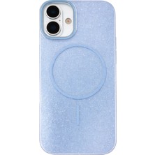 Fenza iPhone 16 Uyumlu Telefon Kılıfı Magsafe Wireless Şarj Özellikli Simli Lüks Silikon Kılıf