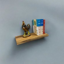 Mobilyacın Ahşap Orijinal Ceviz Dekoratif Tekli Uçan Raf 15X30