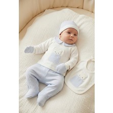 Zeynuko Erkek Bebek Cepli Ayıcık 5'li Yenidoğan Hastane Çıkışı Zıbın Seti