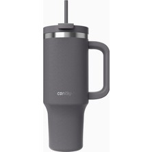 Hype Store Üniseks Yetişkin Tumbler Pipetli Yalıtımlı Su Şişesi, 1.2l, Antrasit