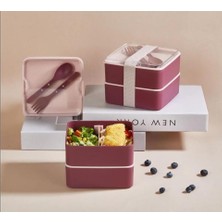 Hype Store Envii Store Beslenme Yemek 2 Kat Kaşık ve Çatal Dahil Plastik Sefer Tası