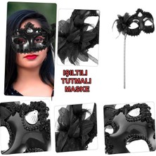 İlk El Grup Ieg™ Siyah Işıltılı Tutmalı Fotoğraf Çekimi Maskesi