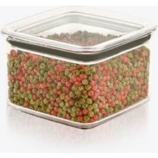 Hype Store Orret Home Kare Şeffaf Mika Sızdırmaz Vakumlu Erzak Kabı, Bakliyat ve Kuruyemiş Saklama Kabı, Gıda T