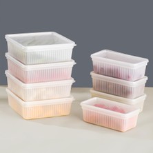 Hype Store 2011 8'li Buzluk Buzdolabı Düzenleyici Derin Dondurucuya Uygun Bakliyat Saklama Kabı Seti -Beyaz