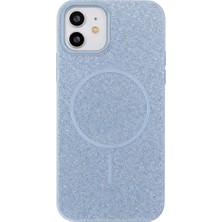 Fenza iPhone 12 Uyumlu Telefon Kılıfı Magsafe Wireless Şarj Özellikli Simli Lüks Silikon Kılıf