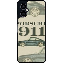 Scaleta Case Omix X5 Uyumlu Porsche Araba Tasarımlı Glossy Mat Siyah Silikon Telefon Kılıfı