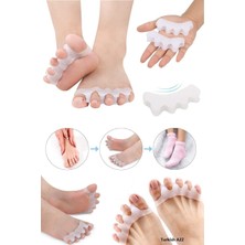 Özgürce 5 Parmak Ayıran Silikon Makara Ayak Gece Ateli, Bunion ve Halluks Koruyucu