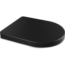 Hype Store Aqua Bagno Zero Yavaş Kapanan Klozet Kapağı, Mat Siyah, Duroplast