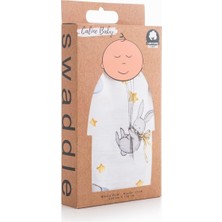 Hype Store Caline Baby Müslin Bezi Örtü Tavşan Desen - Gri 120X120 cm + 4 Adet Ağız Mendili