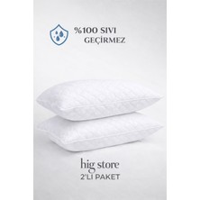 Hig Store 2 Adet Kapitone %100 Sıvı Su Geçirmez Yastık Alezi 50X70 Ebat Kapaklı