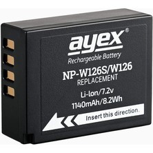 Hype Store Ayex NP-W126S NP-W126 Batarya, Fujifilm X-Pro3, X-E3, X-T2, X-T3, X100F, X-Pro2, X-T20, X-T30 ile Uy