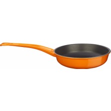 Hype Store Metal Döküm Kızartma Tavası, Metal Saplı, 24 Cm, Turuncu