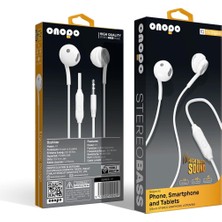 Hype Store Onopo Stereo Kablolu Kulaklık Extra Bass | 3.5mm Kulakiçi Kulaklık, Dahili Mikrofon | 1.2m Kablo | M
