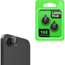 Hype Store ile Uyumlu iPhone 16E Cl-07 Kamera Lens Koruyucu Siyah
