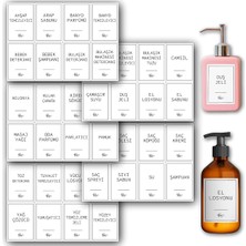 Hype Store Neoprint 40 Parça Beyaz Banyo ve Mutfak Etiketi - Temizlik Malzemeleri Için Suya Dayanıklı Baskılı S